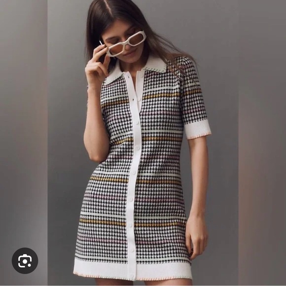 Maeve Dresses & Skirts - Maeve Buttondown Sweater Shift Mini Dresd